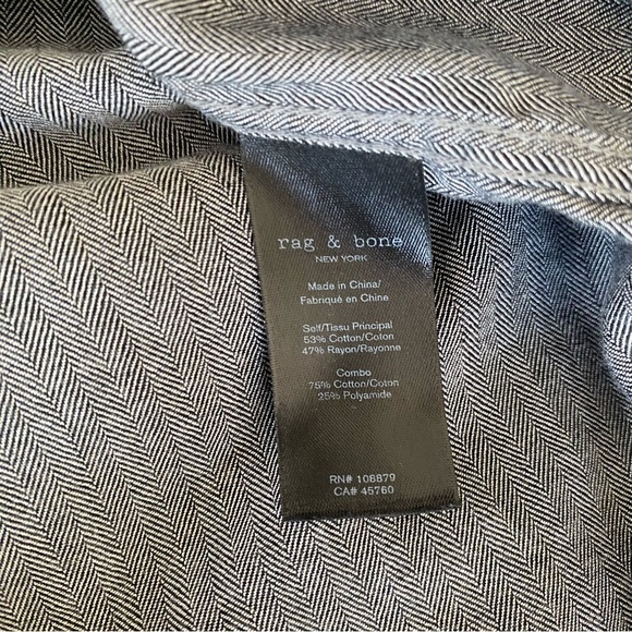 Rag and Bone - Men's Fit 2 Tomlin Shirt - Black and White Herringbone - size M - Picture 10 of 16